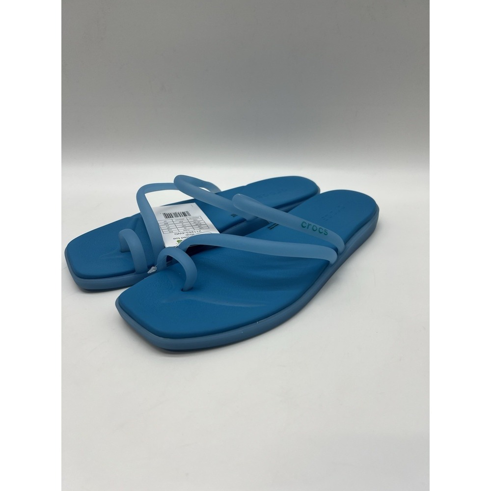 CROCS Miami Women's Frosted Toe Loop Sandal Flip Flop Blue Women's 8 New - Picture 3 of 6